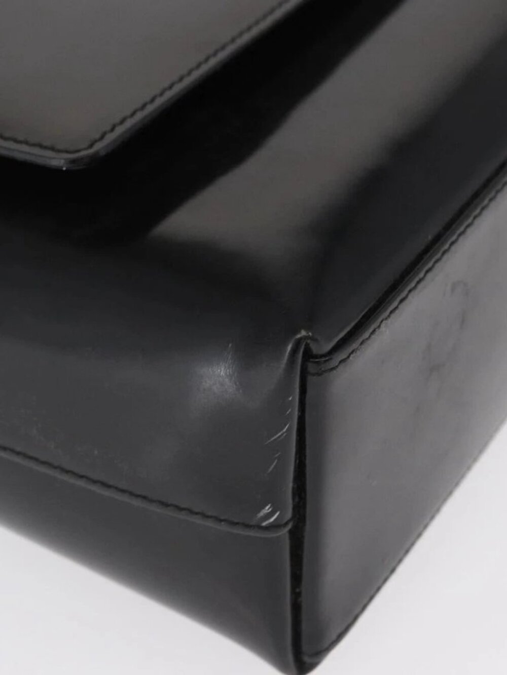 GUCCI Tote Bag Patent leather Black Gold Auth - Picture 8 of 16